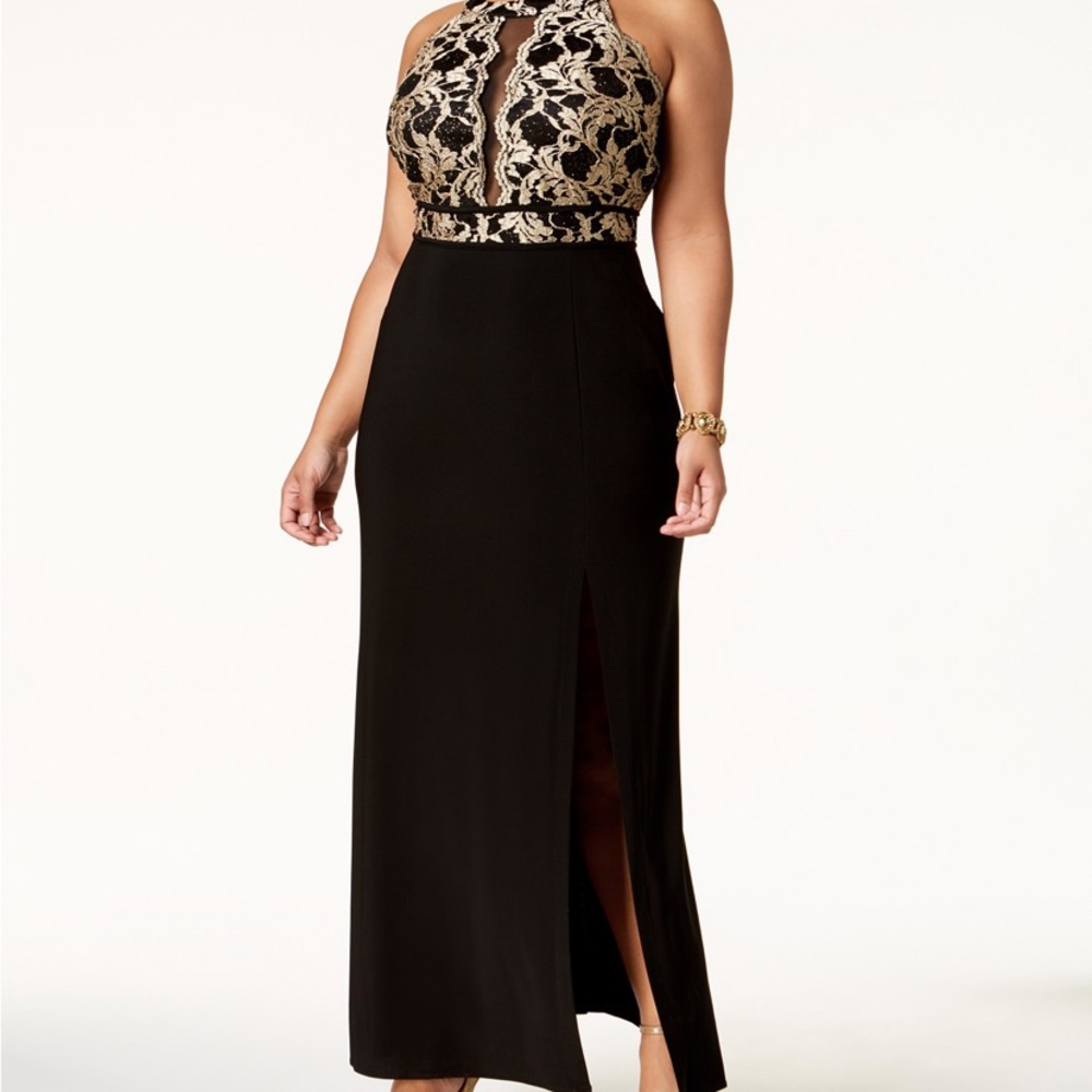 Beautiful Black and Gold formal gown
